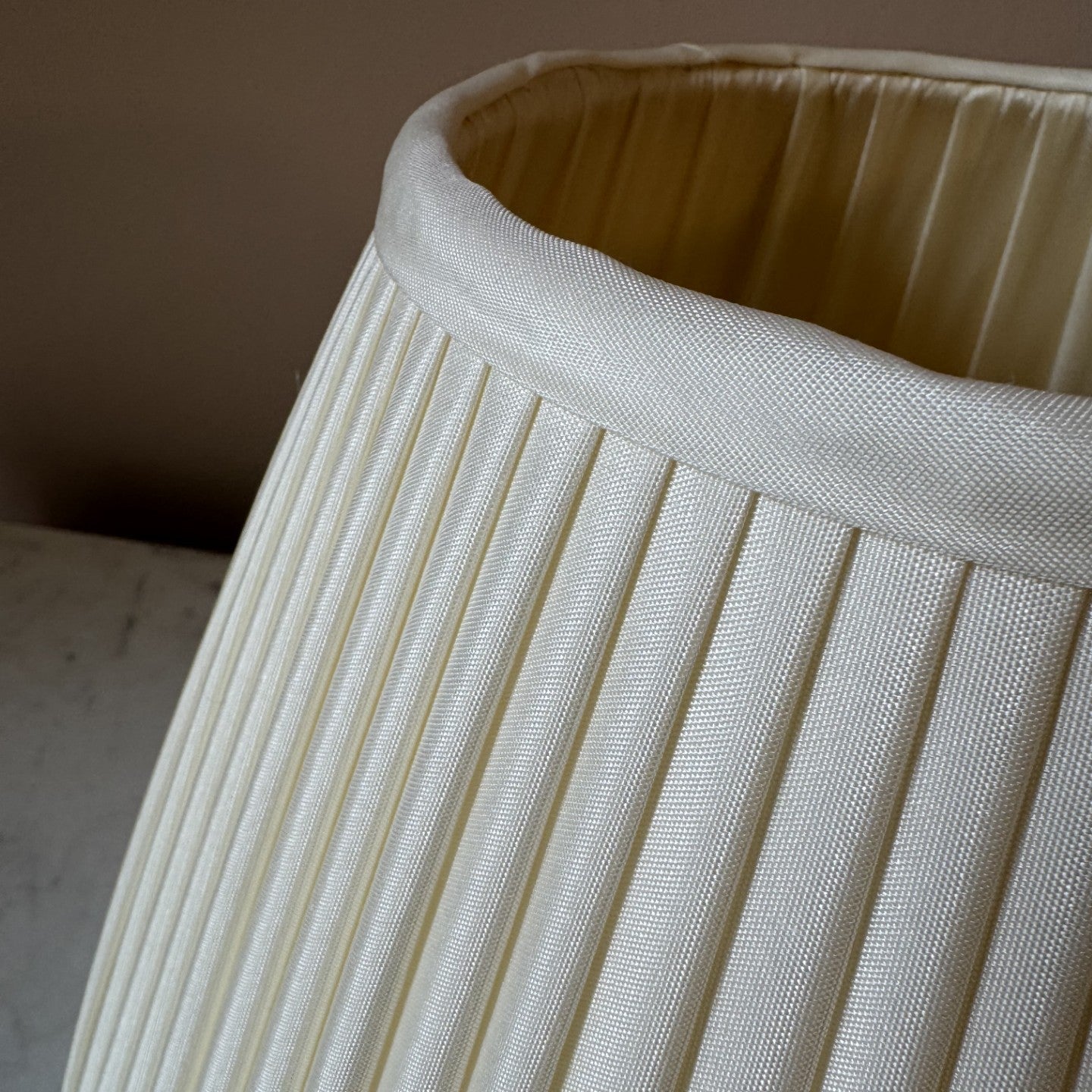 Empire Knife Pleated Cream Silk Lampshade