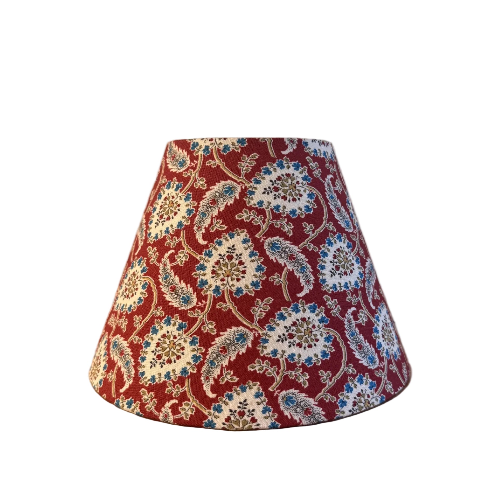 8" Empire Red Paisley Cotton Laminated Lampshade