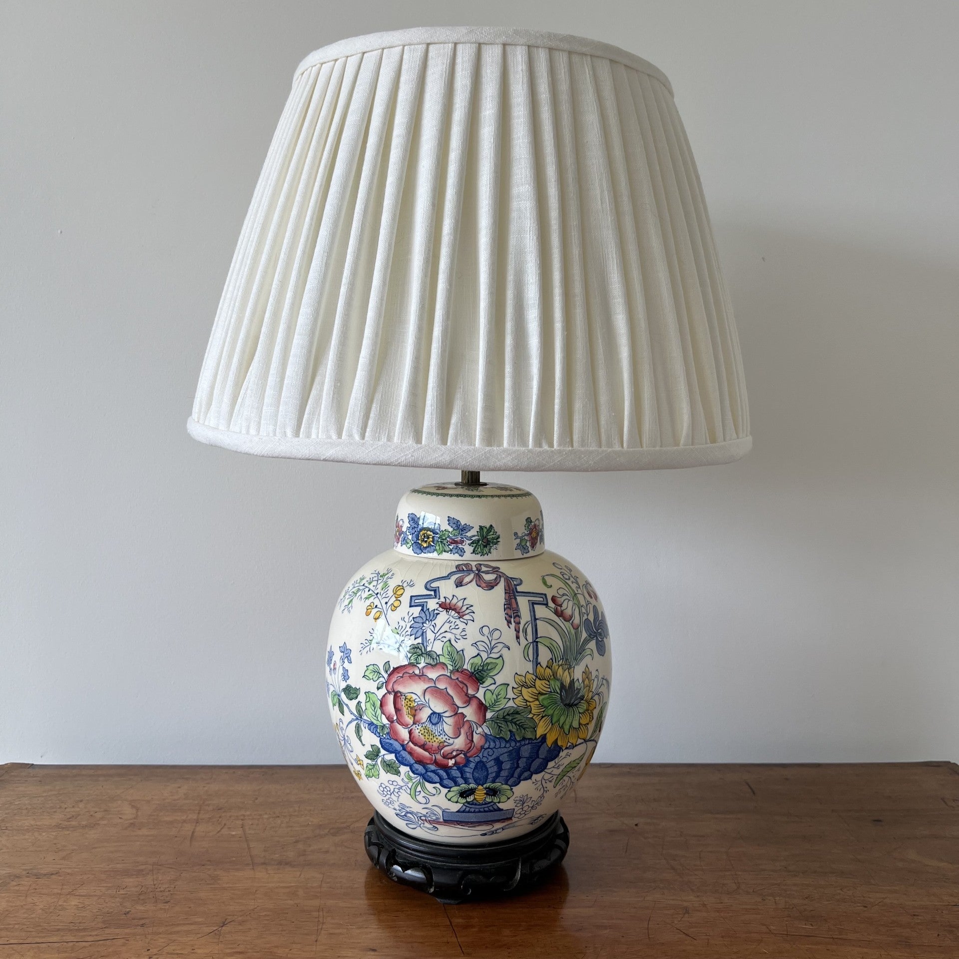 Antique Masons Regency ironstone large ginger jar table lamp