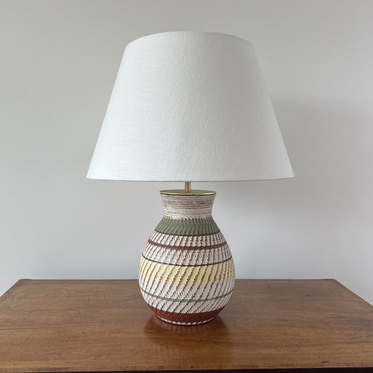 Vintage Mid century art pottery table lamp