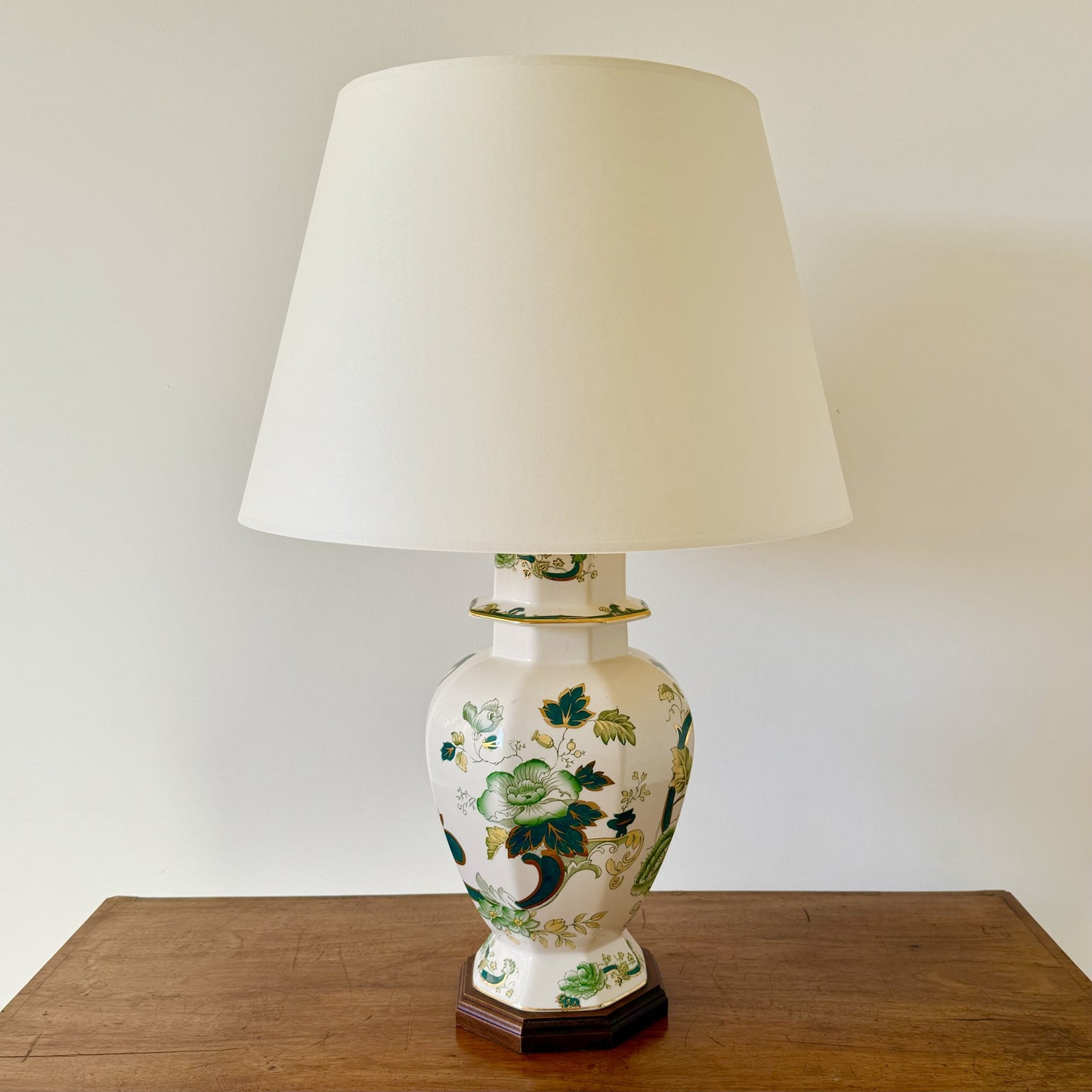 Vintage Masons Ironstone Chartreuse Table Lamp