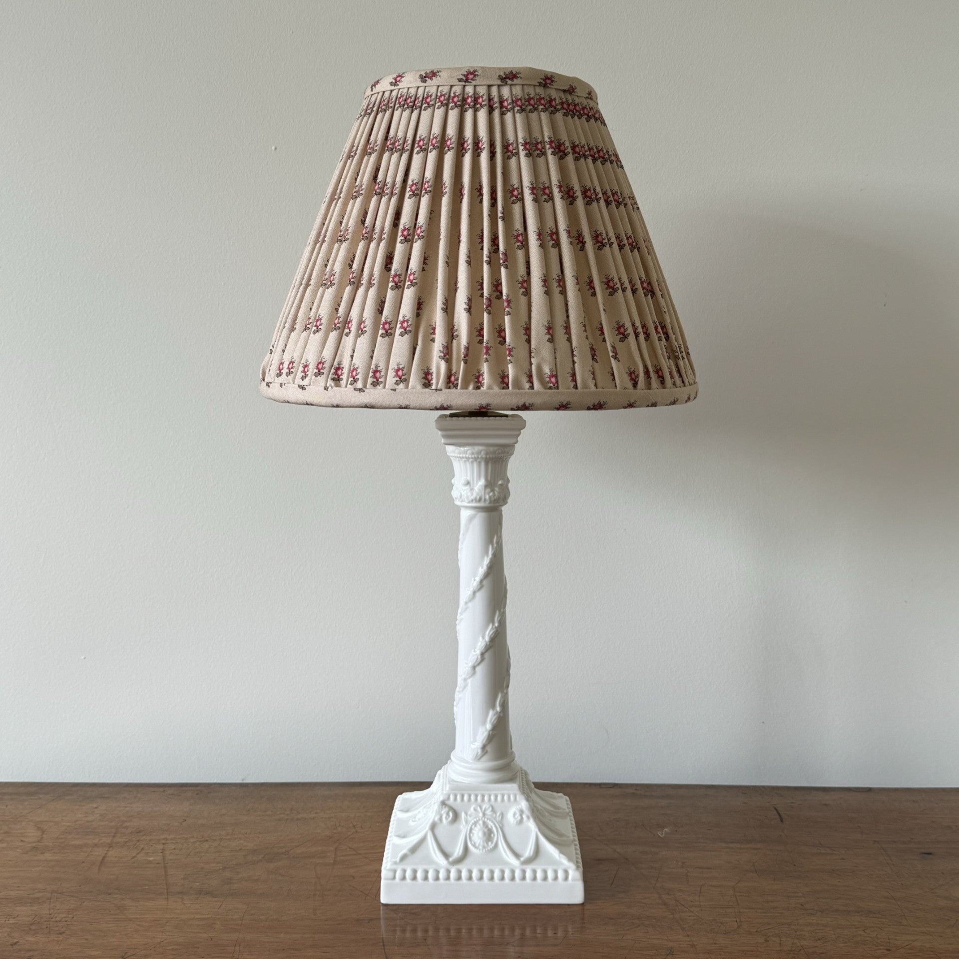 Vintage Royal Worcester bone china column table lamp