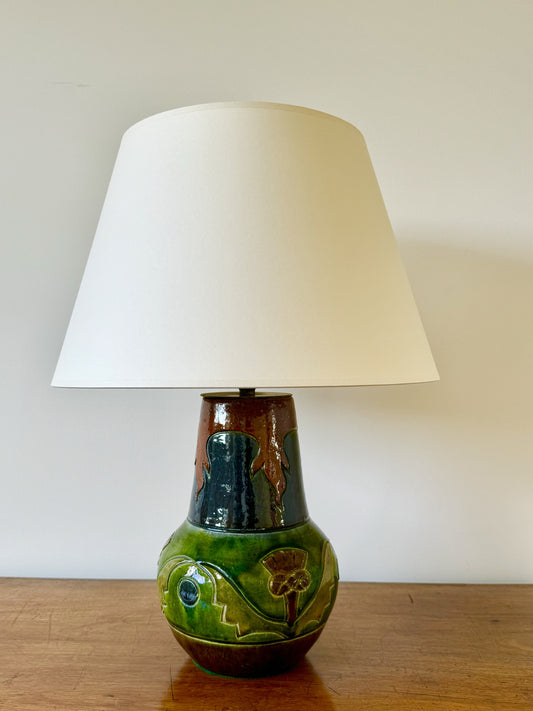 Vintage Arts & Crafts style ceramic table lamp