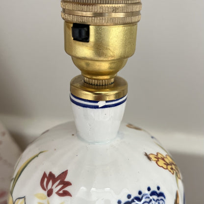 Vintage Italian style ribbed ceramic vase table lamp