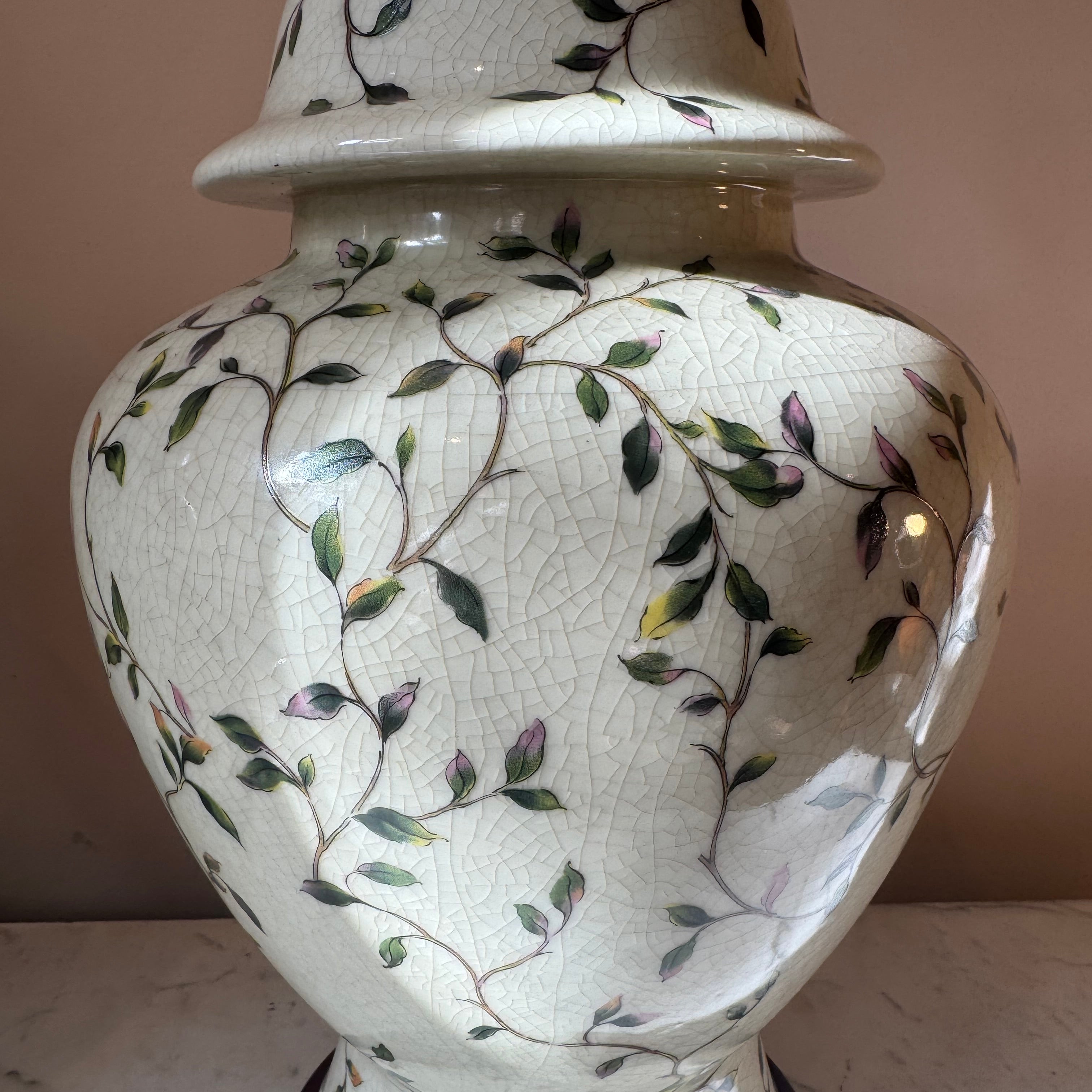 Vintage Pair of Ceramic Ginger Jar Table Lamps