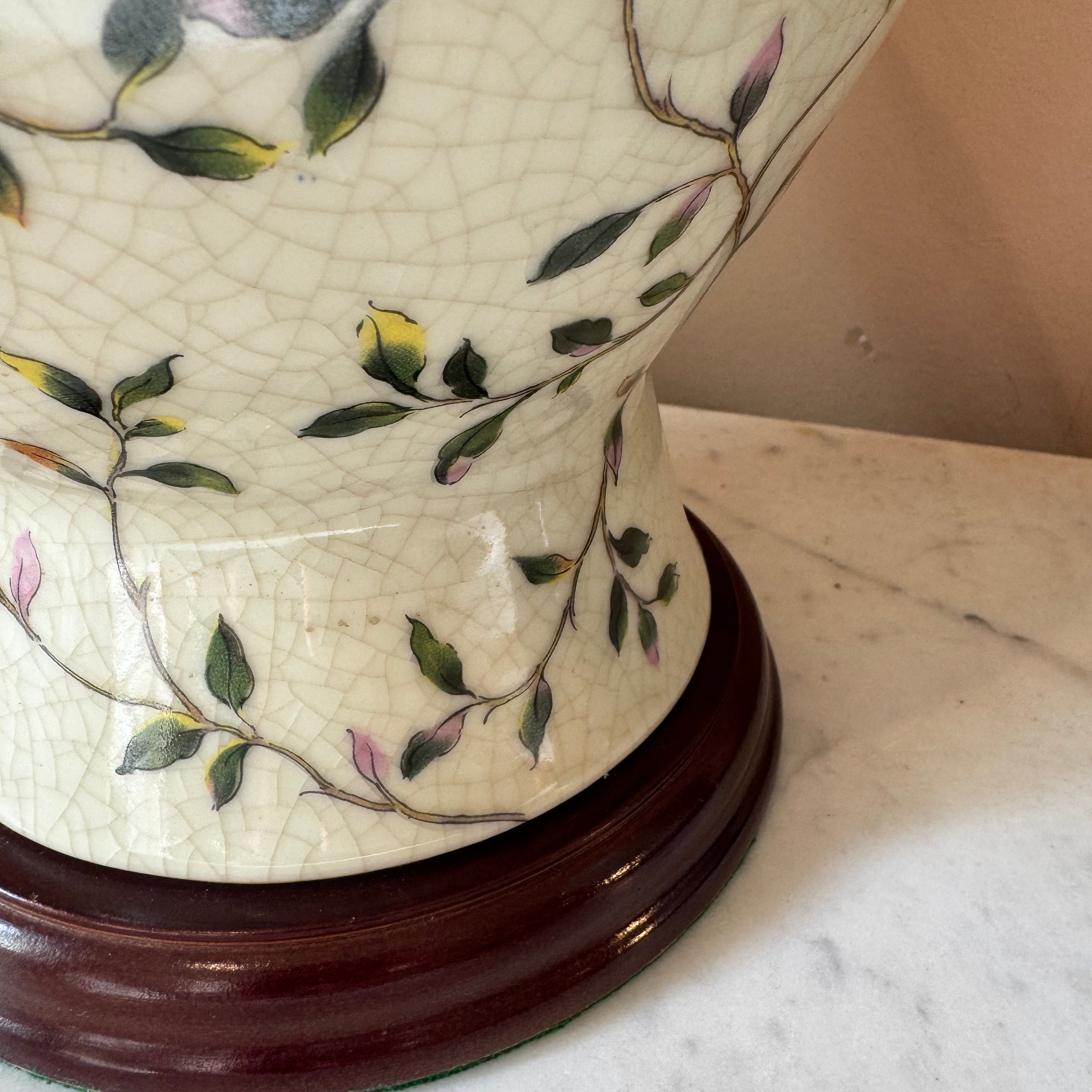 Vintage Pair of Ceramic Ginger Jar Table Lamps