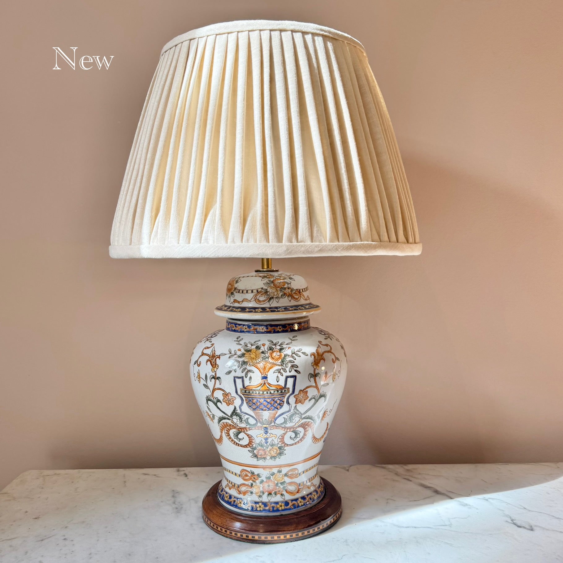 Vintage Armorial Ginger Jar Lamp