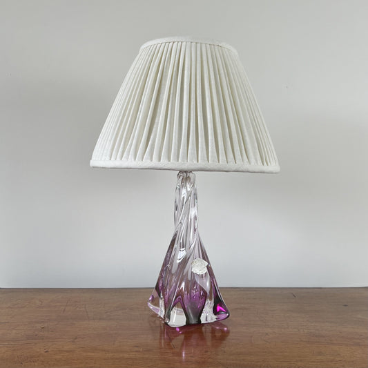 Val St Lambert crystal glass table lamp