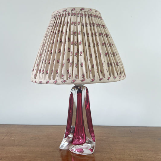 Val St Lambert crystal glass table lamp, Cranberry