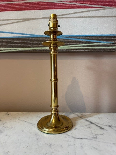 Vintage Brass Column Lamp with round base