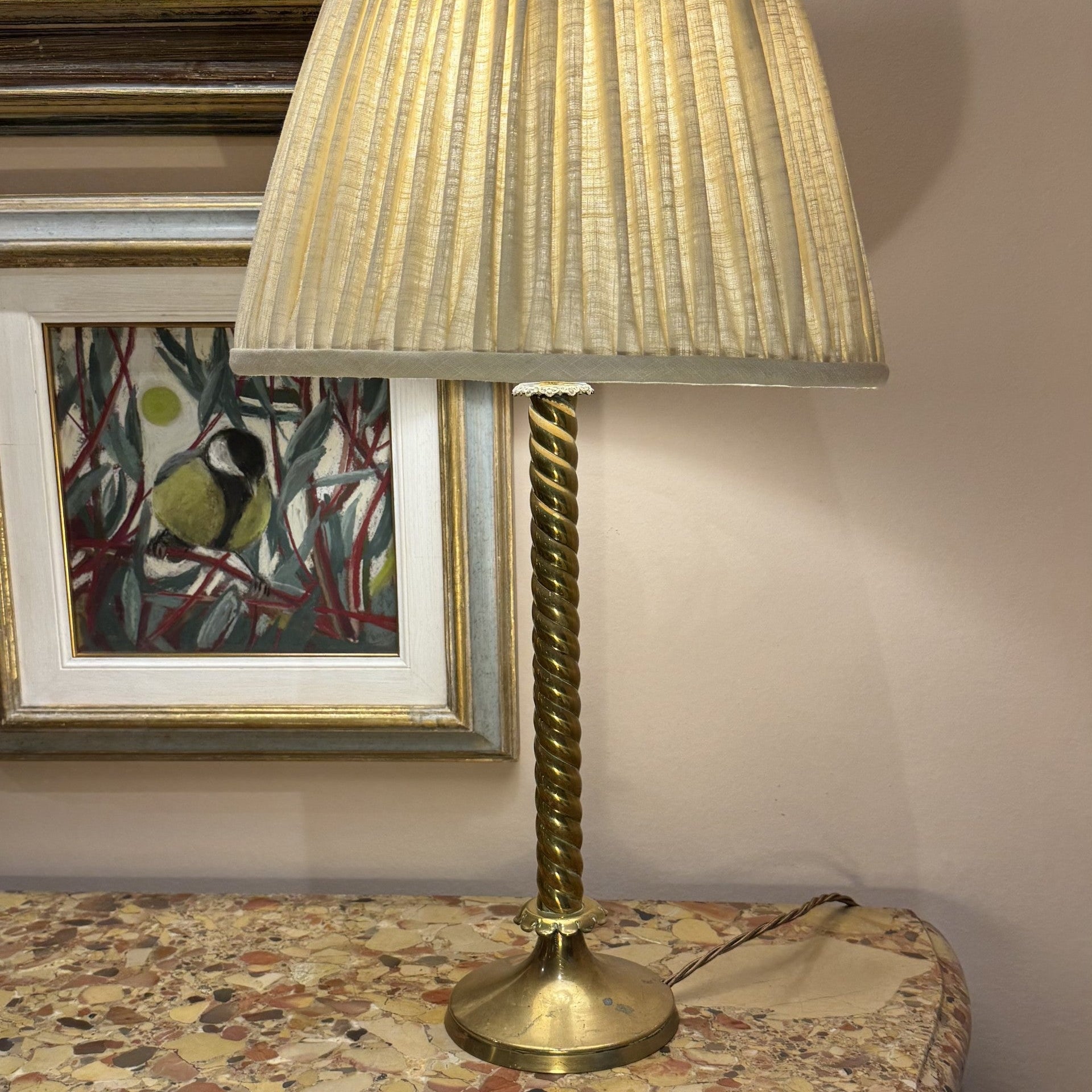 Vintage Brass Column Lamp