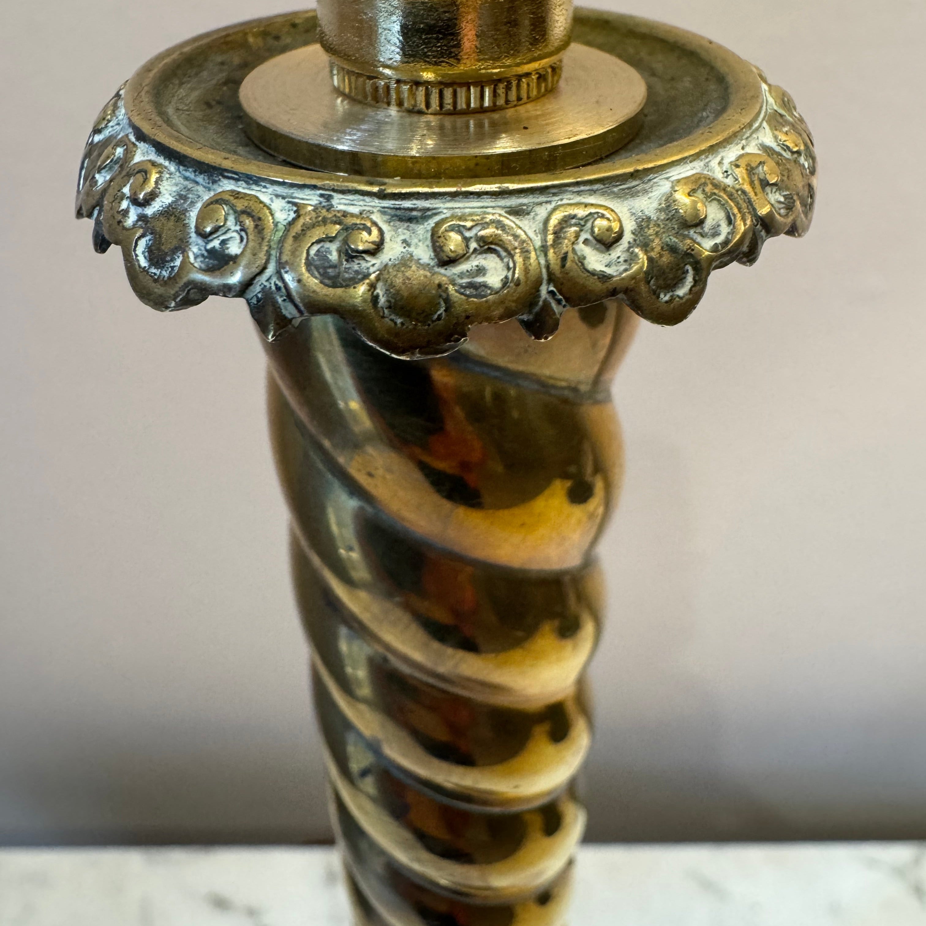 Vintage Brass Column Lamp