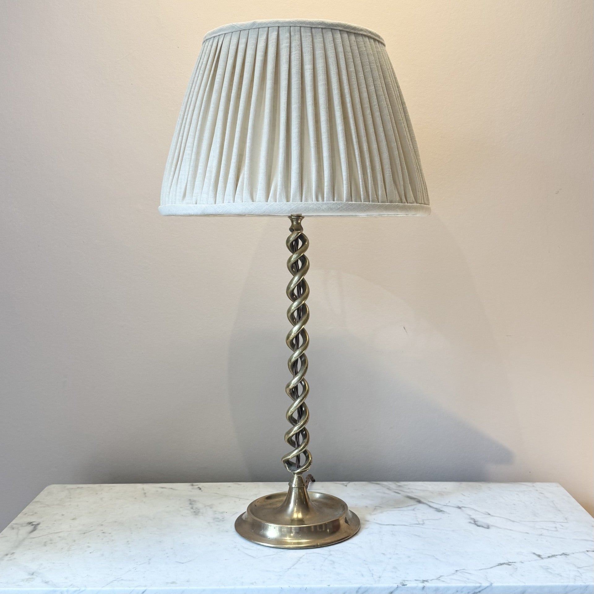 Vintage Brass Barley Twist Table Lamp