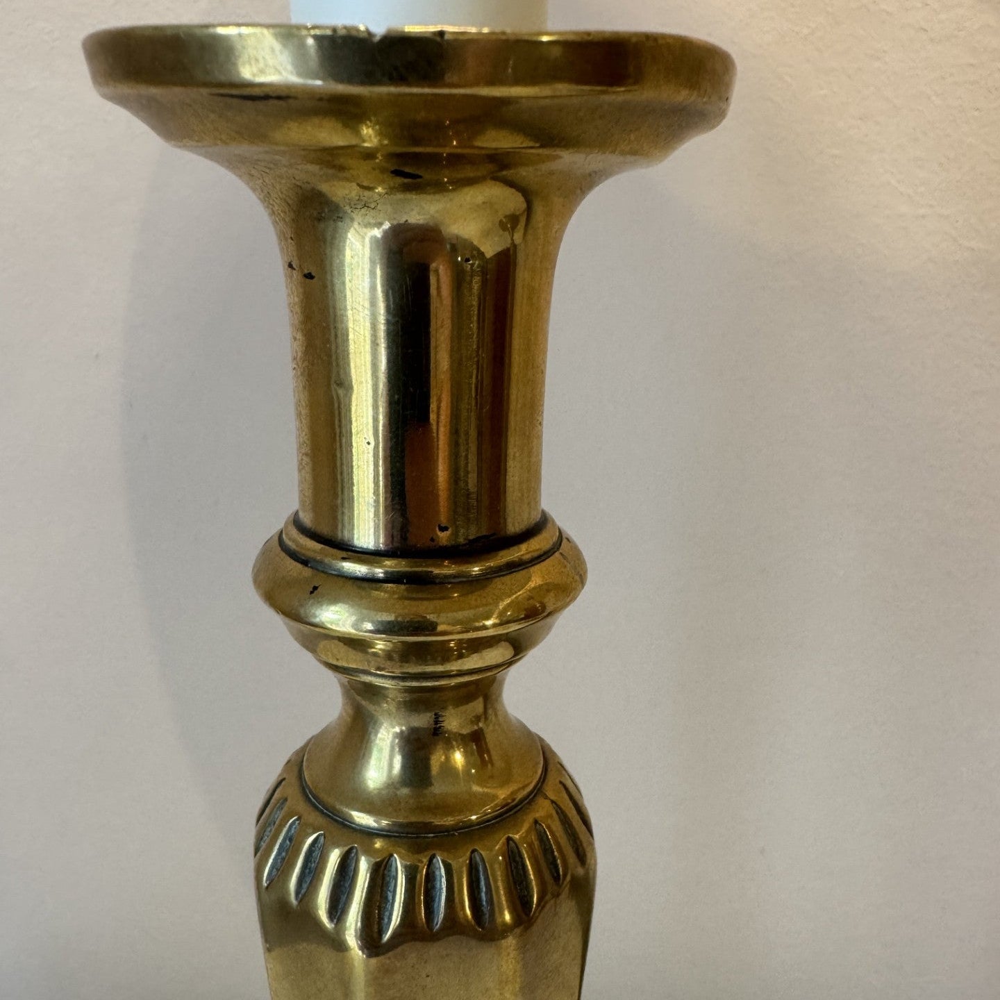 Vintage Pair of Brass Candlestick Lamps