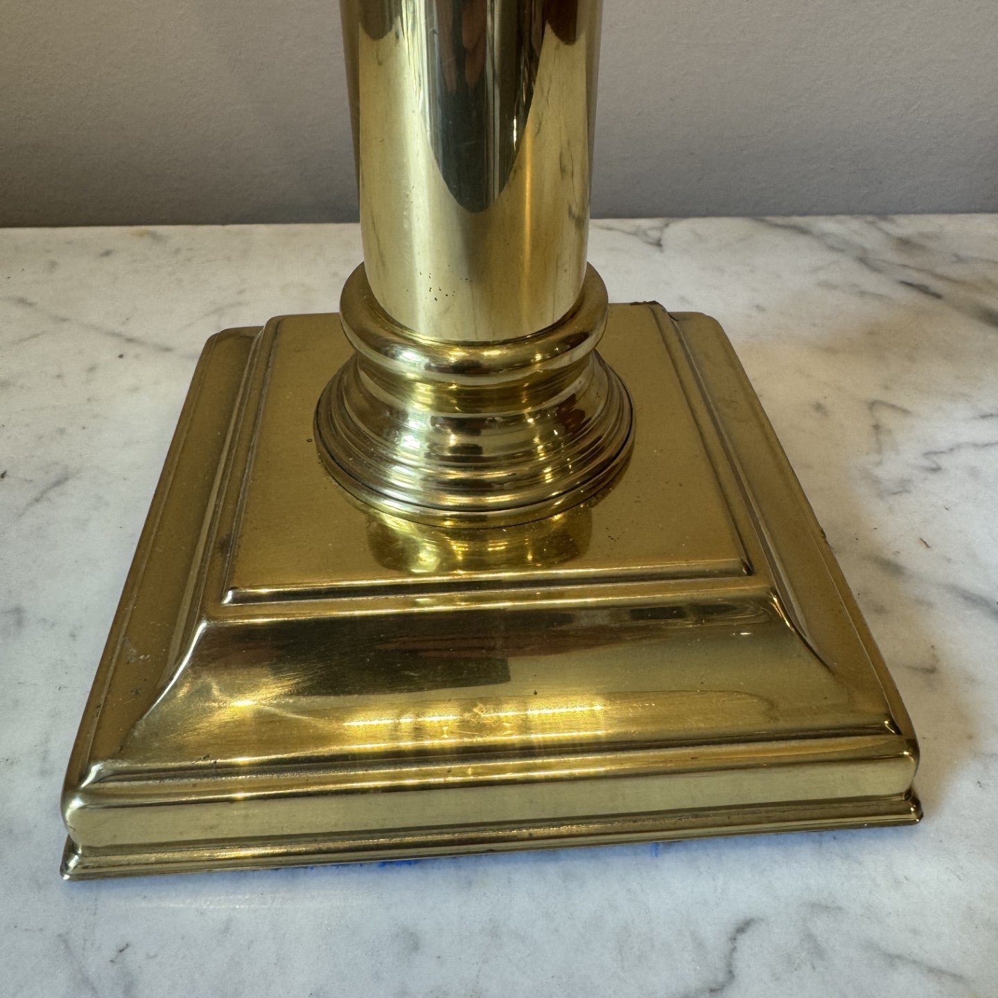 Vintage Brass Column Table Lamp