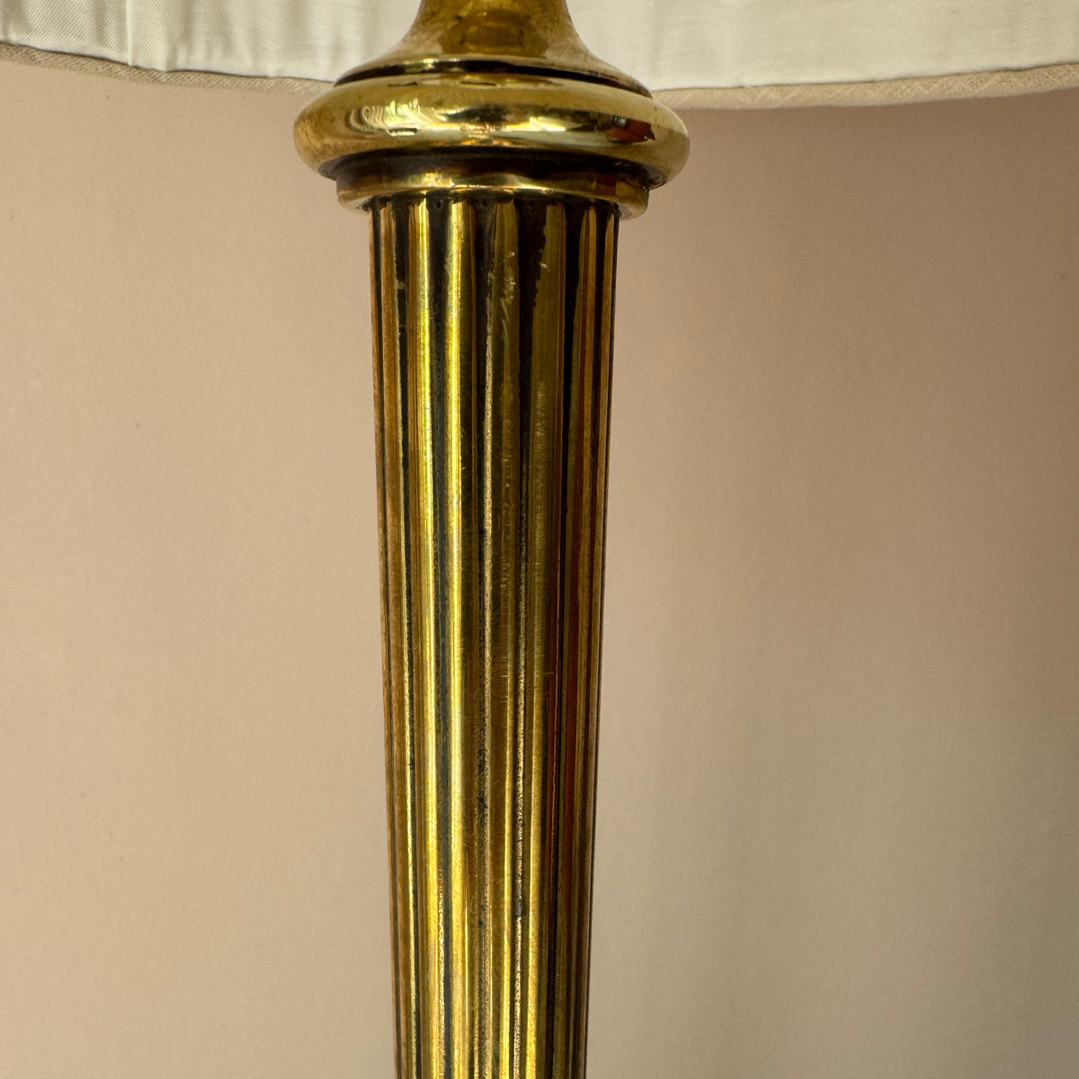 Vintage Brass Column Table Lamp