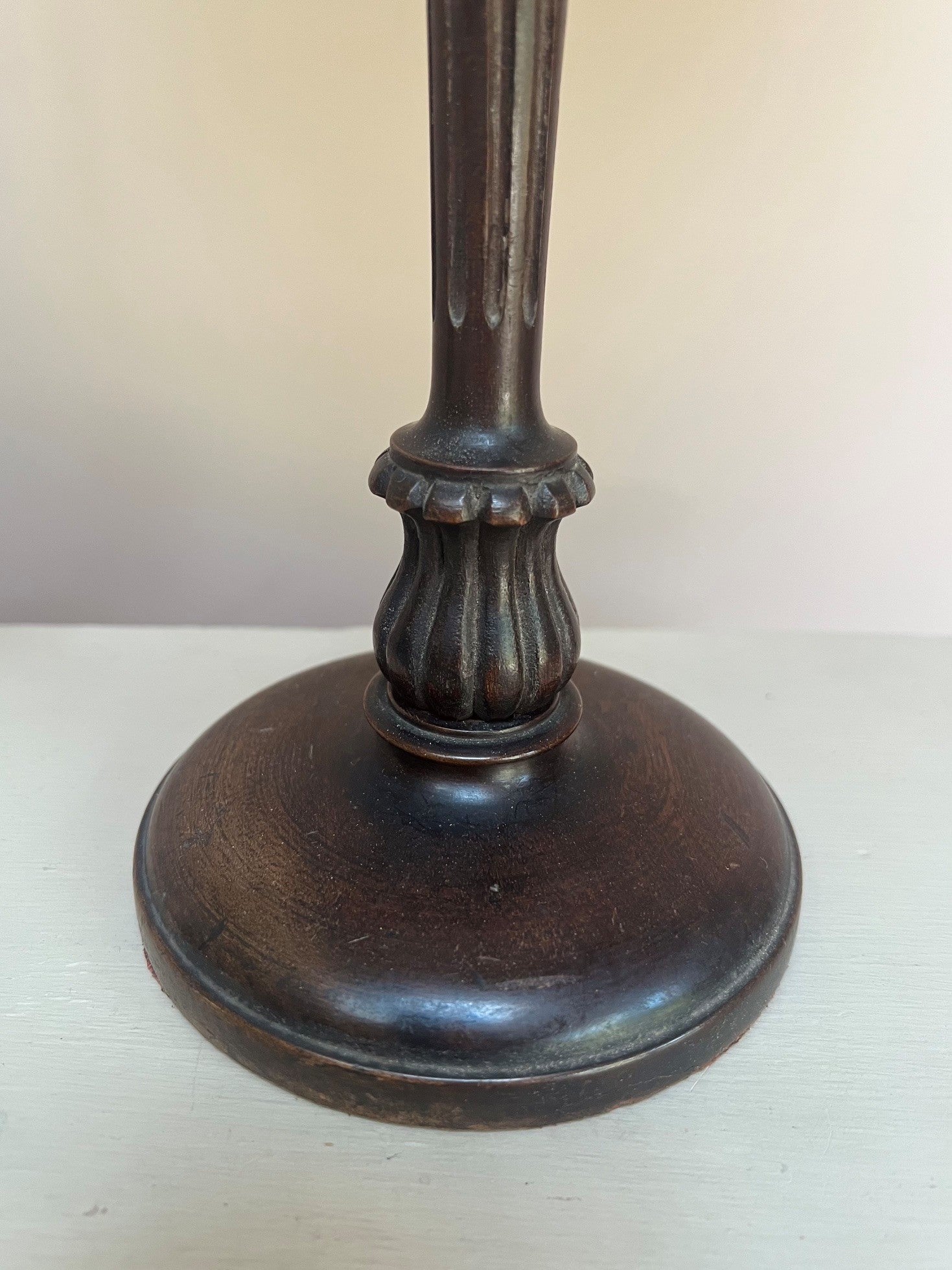 Vintage Mahogany Candlestick Table Lamp
