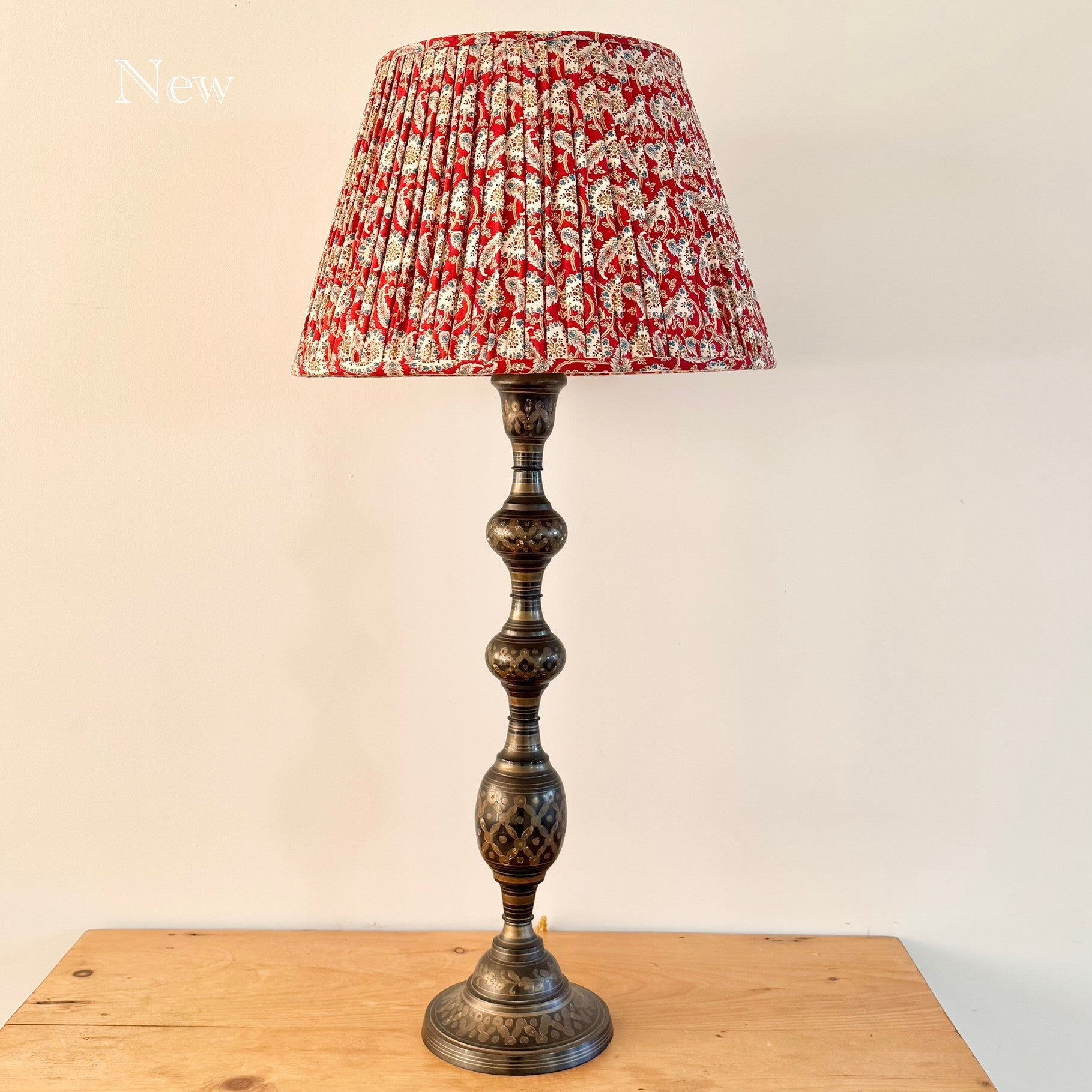 Vintage Tall Indian Style Table Lamp