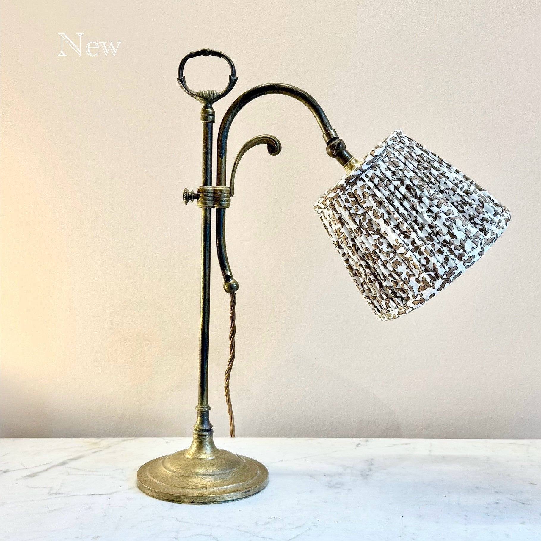 Vintage French brass desk lamp