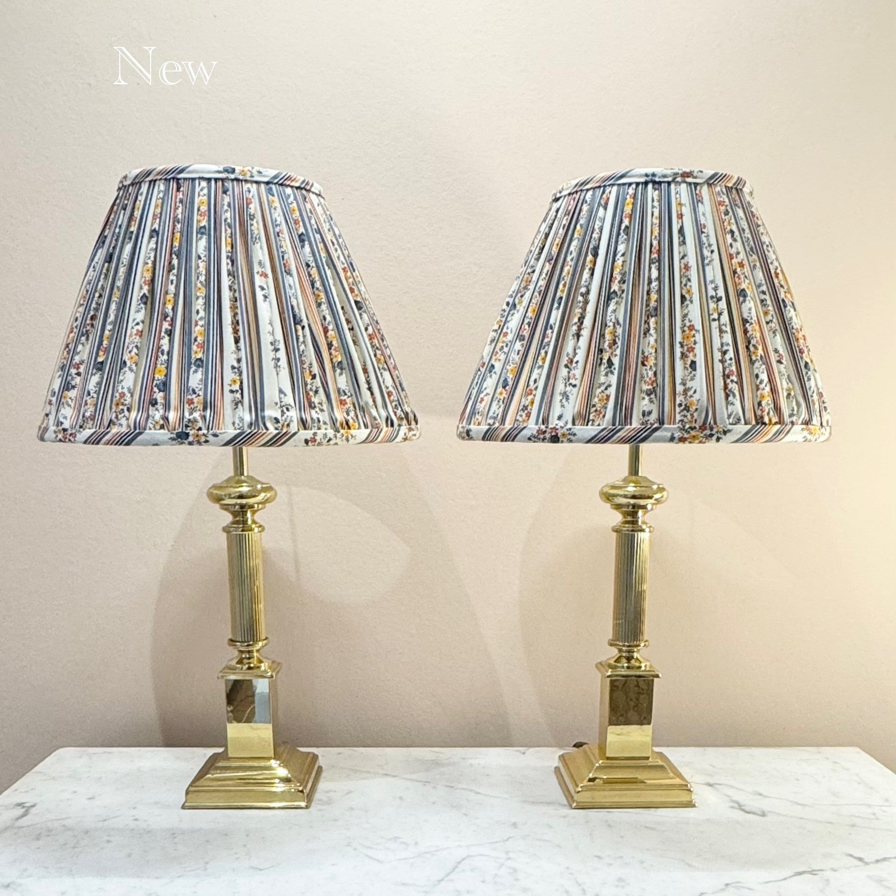 Vintage pair of brass table lamps