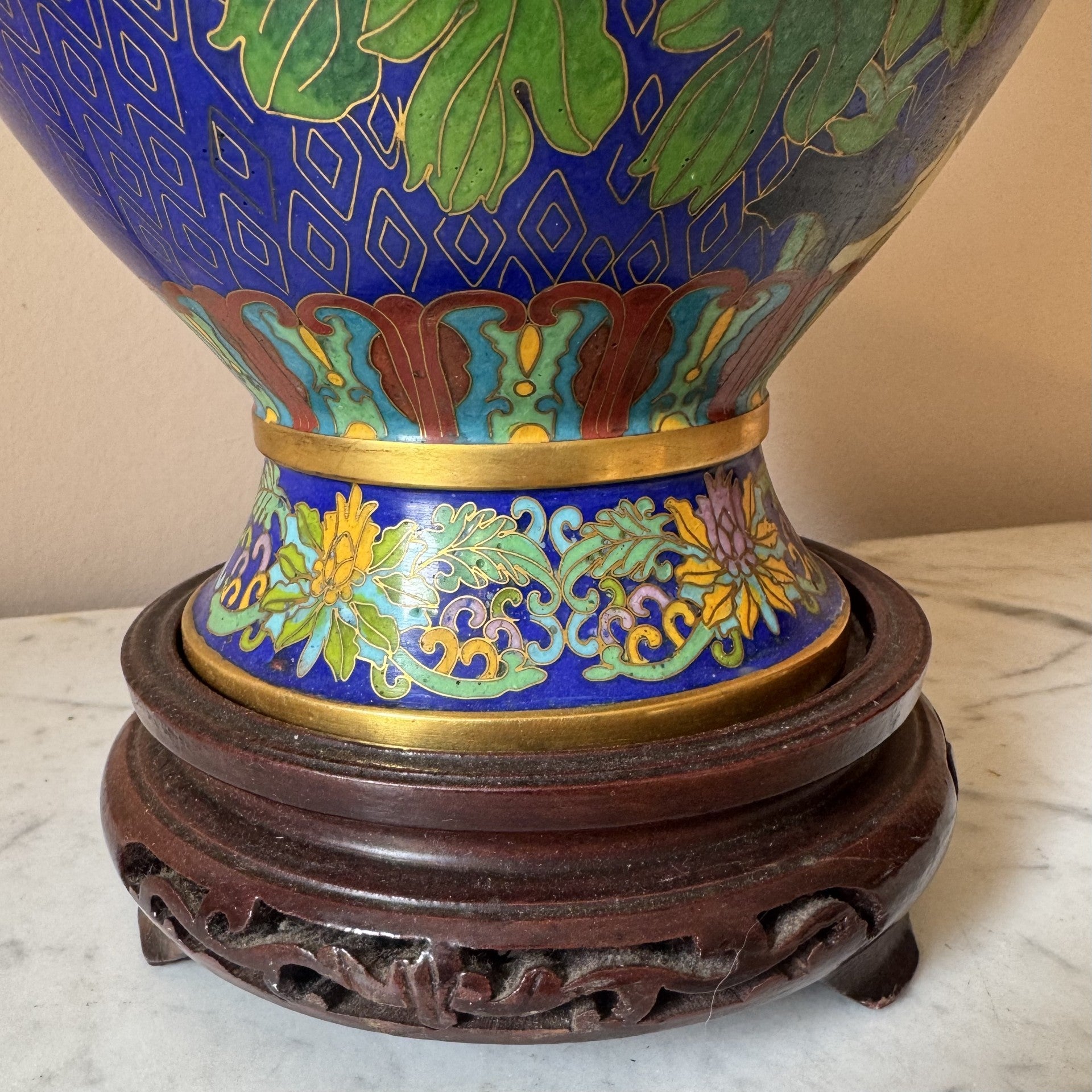 Vintage Cloisonne Lamp