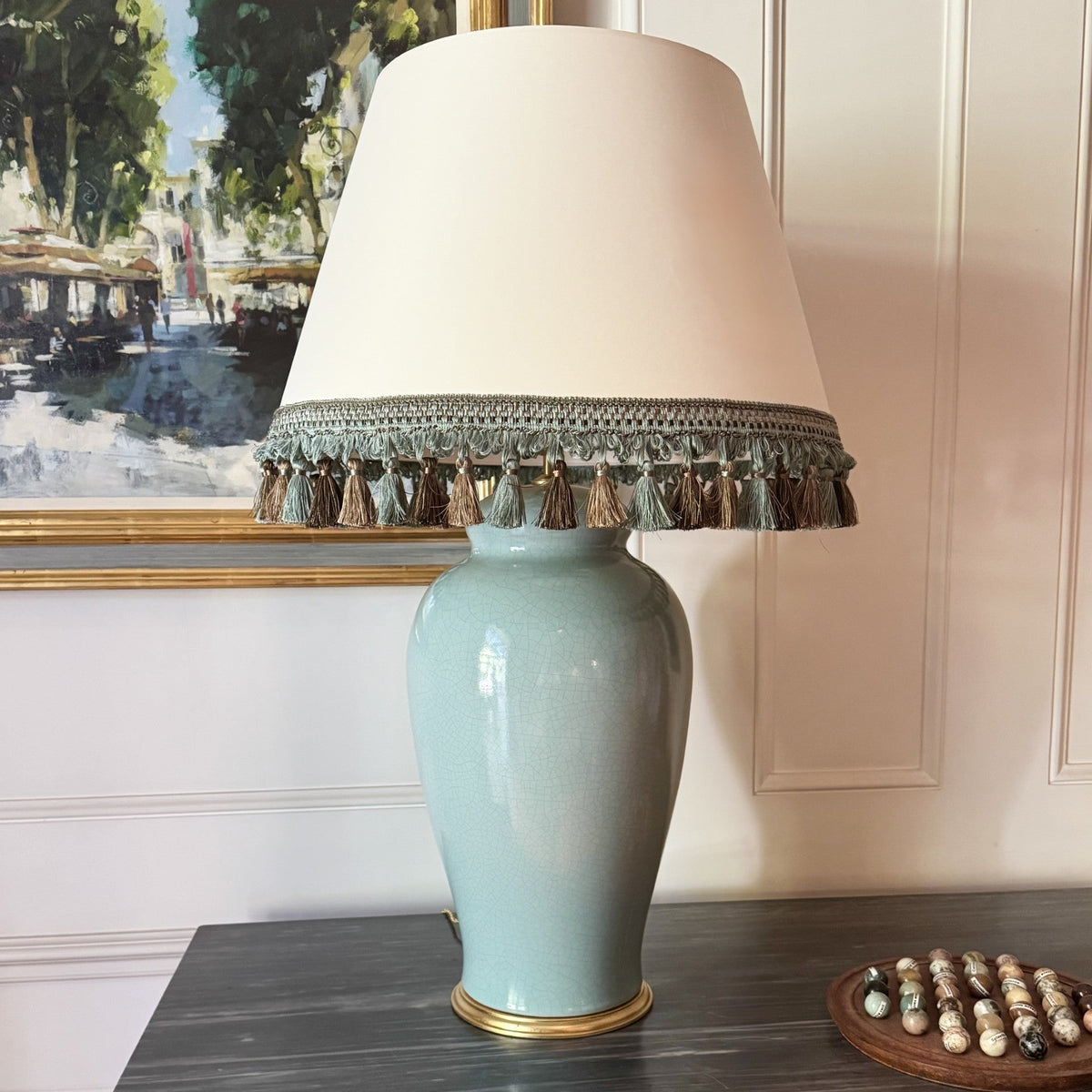 Large Ceramic Temple Jar Table Lamp