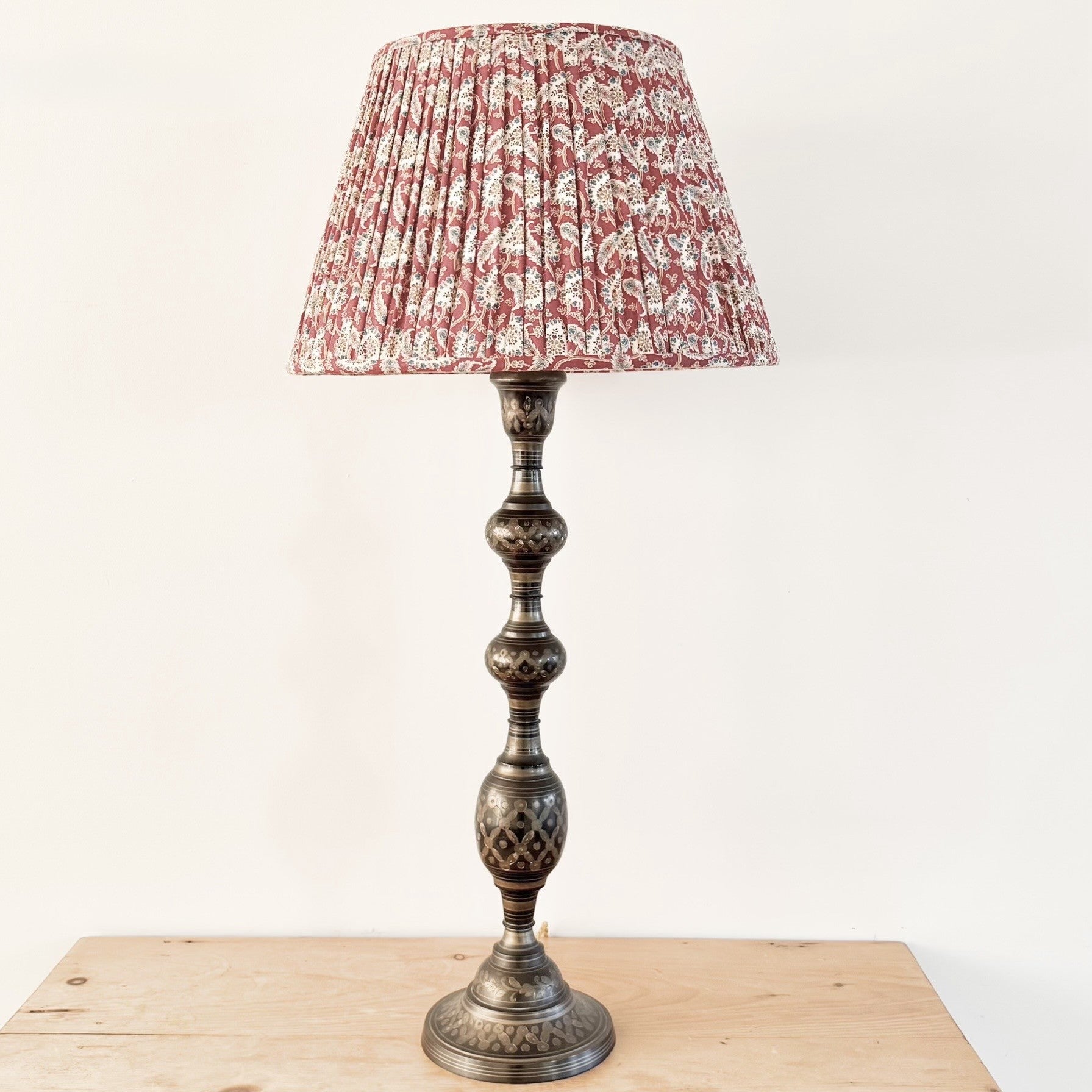 Vintage Tall Indian Style Table Lamp